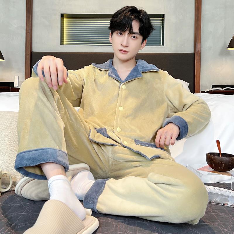 珊瑚绒加厚保暖睡衣套装