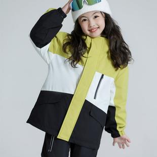 童装冬轻薄儿童羽绒服中大童女童加厚滑雪裤拼色男童冲锋衣外套