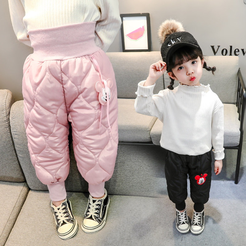 宝宝裤子加绒加厚婴幼儿哈伦裤大pp羽绒棉裤儿童高腰护肚男童女童