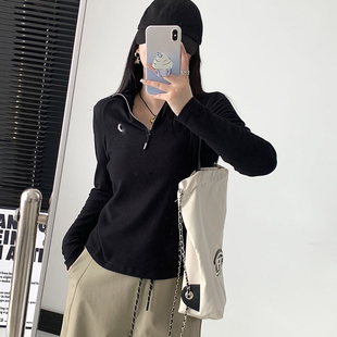 素家外贸冬季新款纯色简力保暖半拉链德绒女士打底衫长袖立领大码