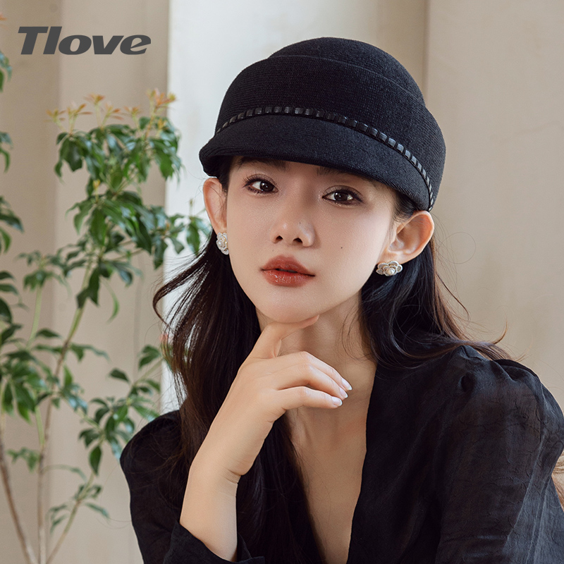 4708时尚百搭鸭舌帽女士春夏新款轻薄透气防晒帽子出游逛街马术帽