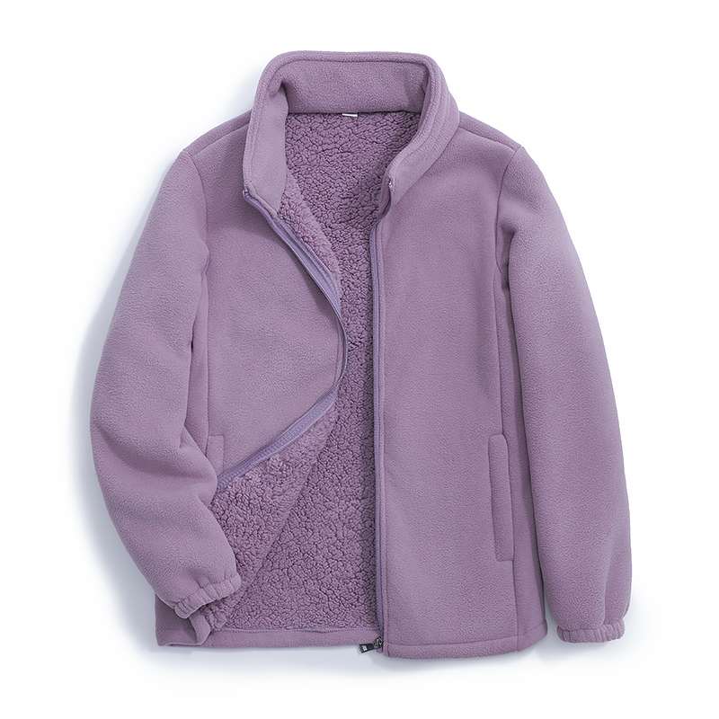 高品质摇粒绒外套女款加绒加厚