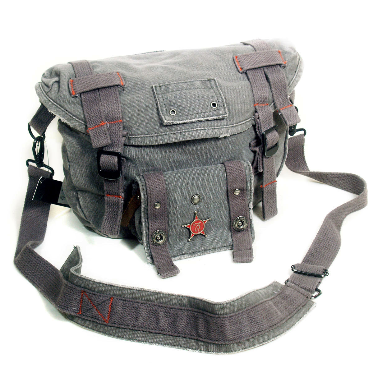 复古香港单肩帆布休闲包