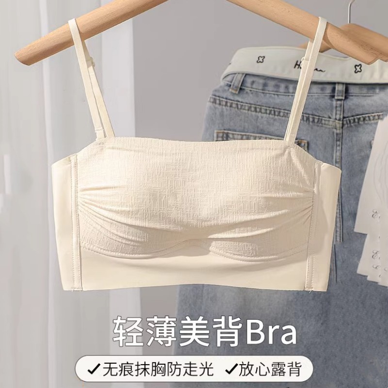 美背内衣女士聚拢小胸夏季薄款2026新款抹胸裹胸防走光防滑文胸罩