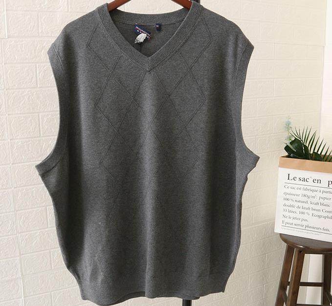 男装春秋胖超大码男士加肥加大码针织全棉马甲背心坎肩胸130-178