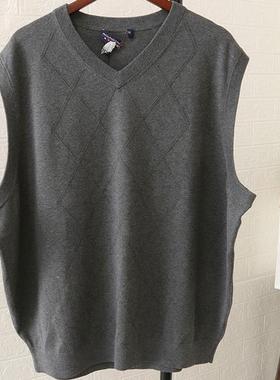 男装春秋胖超大码男士加肥加大码针织全棉马甲背心坎肩胸130-178