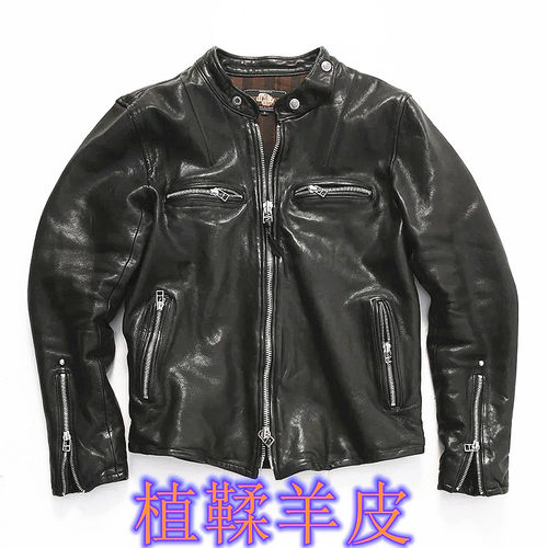 胸102-118美机车阿美咔叽复古J100真皮衣男全植鞣绵羊皮夹克外套
