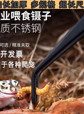 乌龟龙鱼喂食镊子不锈钢动物宠物多肉植物夹子加长黑色防锈水缸镊