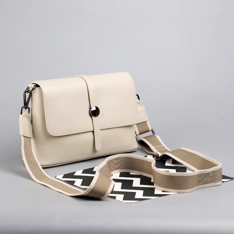 YELODE软皮斜挎包宽肩带真皮女包