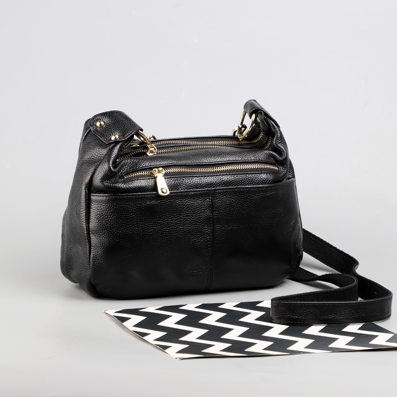 YELODE多层真皮女包中老年妈妈包