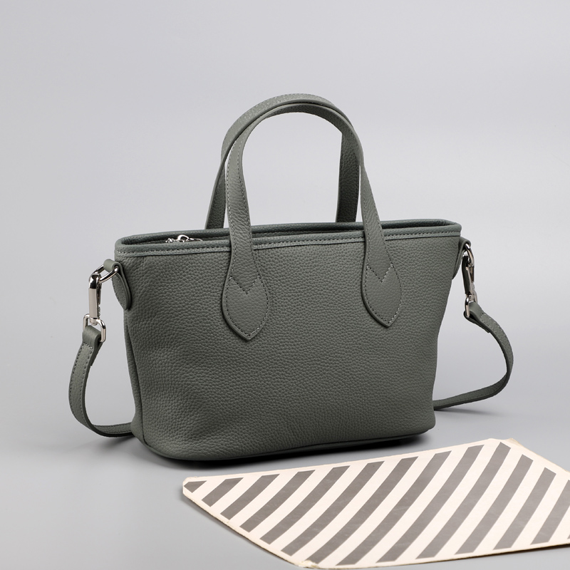 YELODE通勤托特包头层牛皮手提包