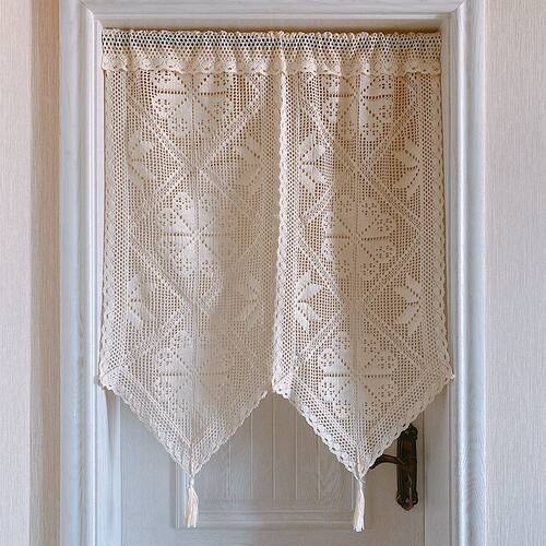 蓝墨秋黎棉线编制门帘