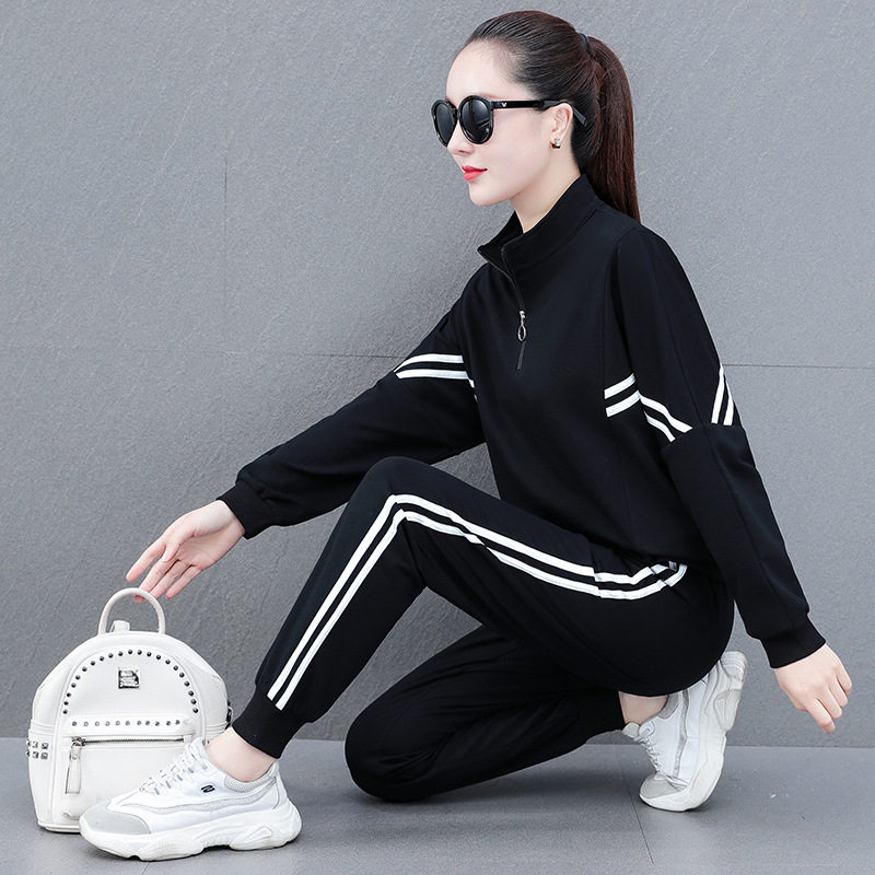 运动套装女春秋款ins潮衣服一整