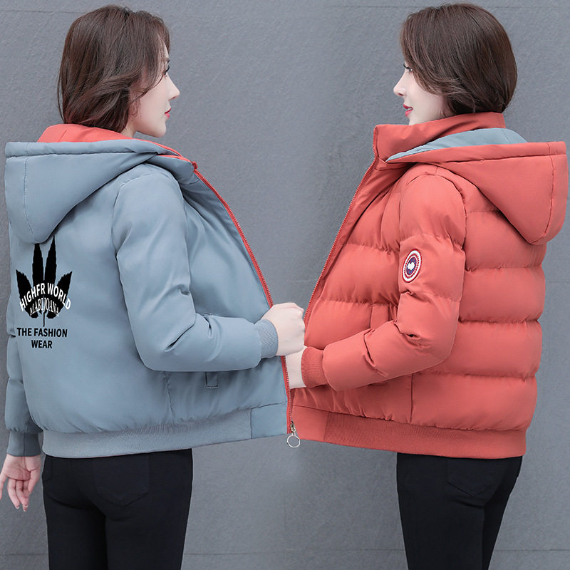 羽绒棉服女短款双面穿冬季2020年