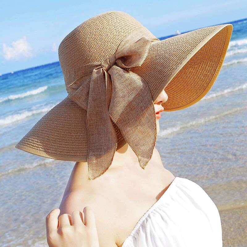 度假百搭海滩夏大帽檐太阳冒子夏天防晒韩版可折叠大檐太阳沙滩|ruв категории Аксессуары, шляпа - от Buy2taobao.com для оказания профессиональной услуги покупки агента Taobao