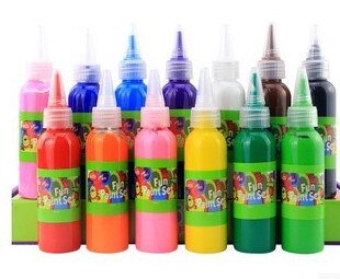 包邮 幼儿美术材料安全 儿童手指画套装 60ml可洗绘画涂鸦水彩颜料