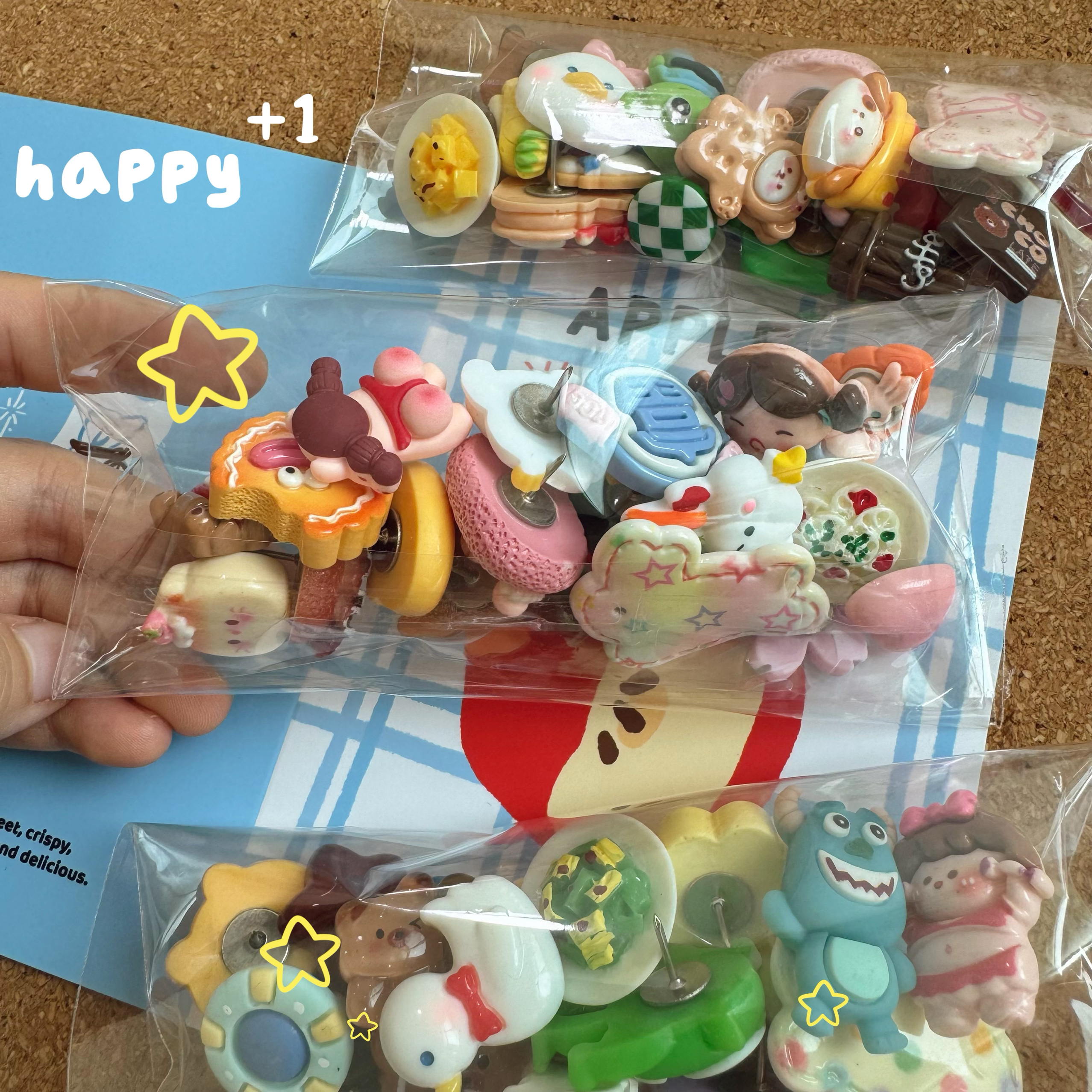 20个装清仓创意卡通图钉孤品不重样盲盒超值福袋毛粘软木板装饰钉