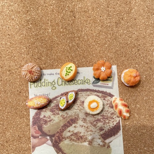 8个装面包图钉欧包法式软木钉毛毡留言绘画钉办公文具按钉软木钉