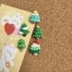 5个装 圣诞树图钉软木钉彩色毛毡板留言绘画钉办公文具教室板报