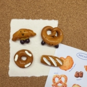 4个装 创意面包图钉软木板工字钉墙钉幼儿园创意ins照片墙毛毡板