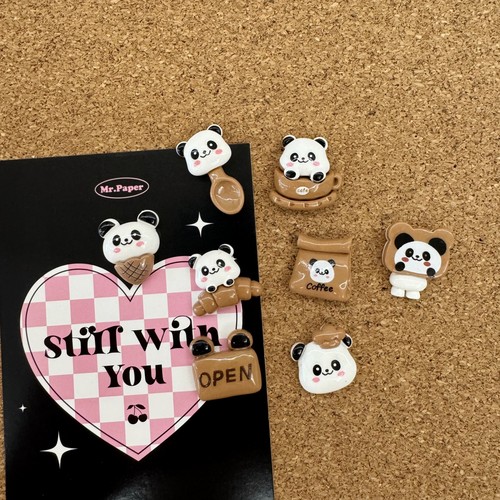 8个装创意棕色熊猫图钉软木板工字钉幼儿园个性ins照片墙毛毡板