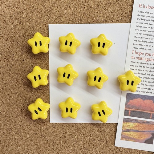 10个装卡通星星图钉软木板工字钉墙钉幼儿园创意ins照片墙毛毡板