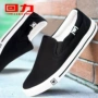 Kéo lại giày nam giày vải mùa thu thoáng khí một bàn đạp giày lười nam phiên bản Hàn Quốc của xu hướng giày đế bằng màu trắng hoang dã - Plimsolls giày anta nữ