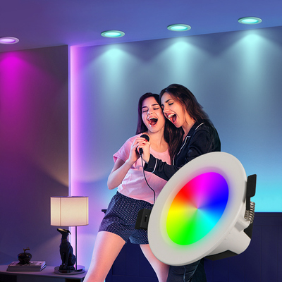 七彩RGB筒灯led小射灯客厅吊顶APP智能遥控变色嵌入式孔灯KTV包厢