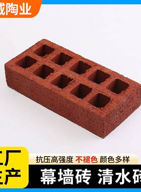 多孔幕墙砖红色清水砖240*115*50隔断墙砖方形烧结砖规格齐全