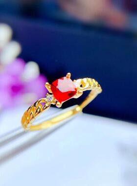 女纯银方形戒指空托简约百搭风