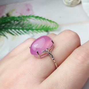 新款S925银戒指空托大尺寸 13*18MM来石代镶嵌蜜蜡琥珀等戒面