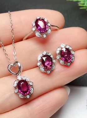 纯银吊坠耳钉时尚风戒指