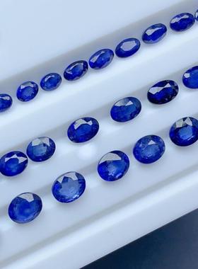 天然斯里兰卡蓝宝石银裸石戒面