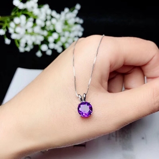 S925银克拉钻吊坠空托圆5圆6圆8圆7mm可镶嵌莫桑钻 水晶碧玺等