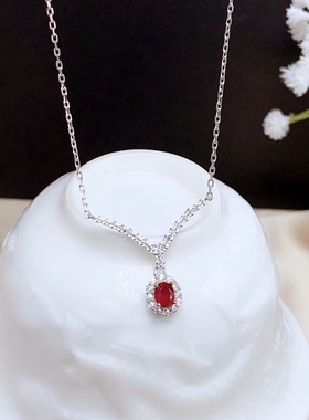 时尚风蓝宝石翡翠银项链