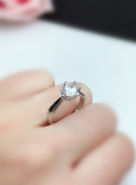 银新款1克拉莫桑锆石钻S925