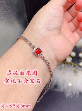 女纯银手链银空托网红流行款