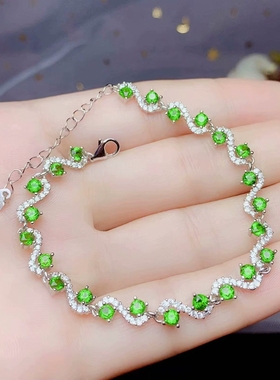 新款银24粒圆形手链空托圆S925