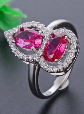 s925银女款2粒裸石银时尚流行