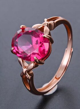 S925银活口戒指银托简约甜美款