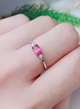 银女款戒指空托4*6免费镶嵌