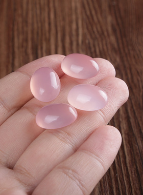 天然冰种粉玉髓裸石镶嵌戒指吊坠