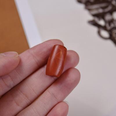 天然原矿老南红勒子压痕明显单珠文玩DIY念珠项链配珠老甘南迭部