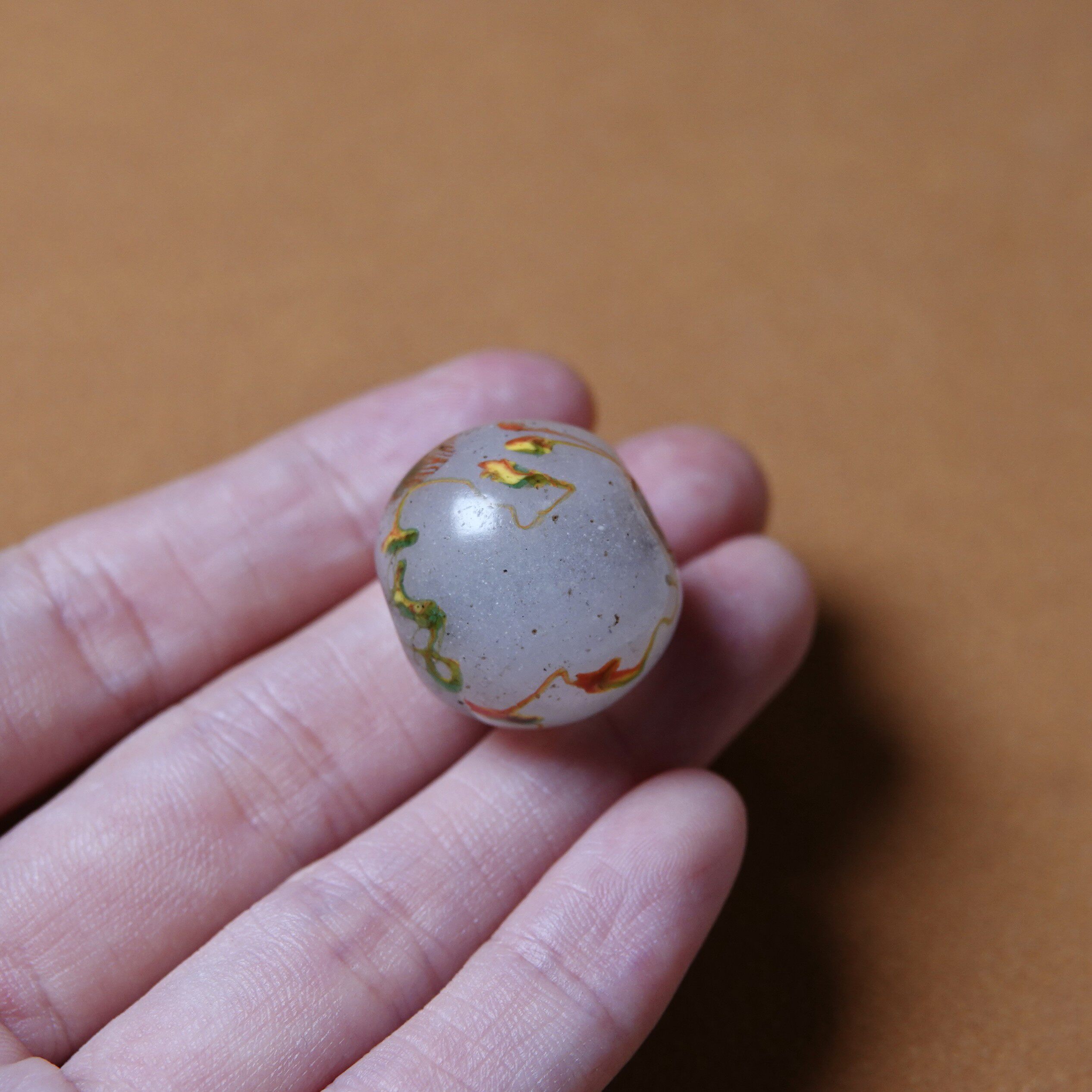 凤眼特殊老琉璃拉花单珠大孔道包浆纯手工DIY念珠顶珠多宝配珠