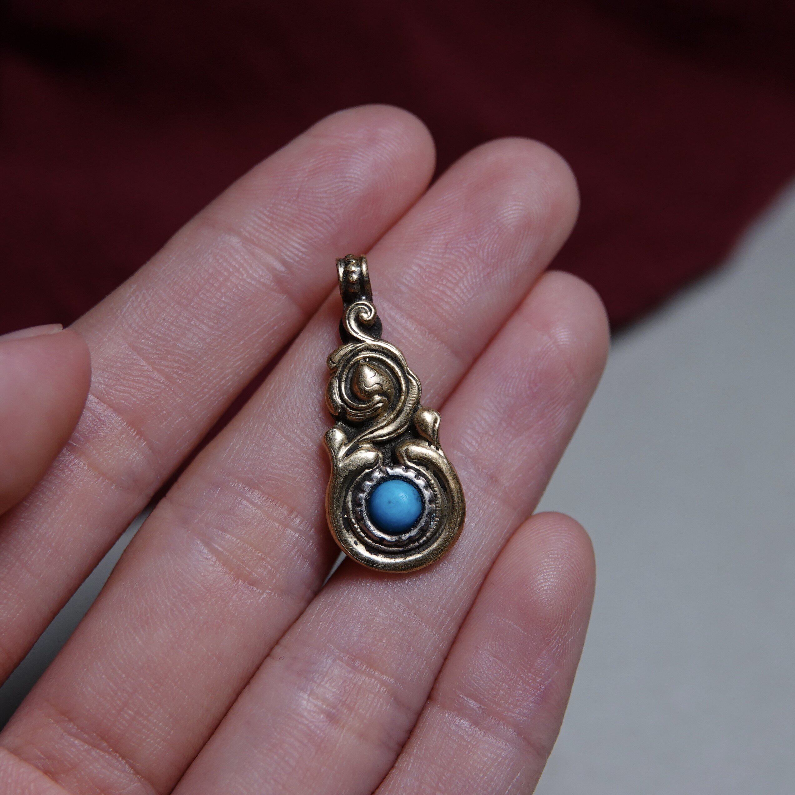 牧区老利马铜挂件琉璃镶嵌全品文玩手工DIY念珠侧挂项链吊坠配饰