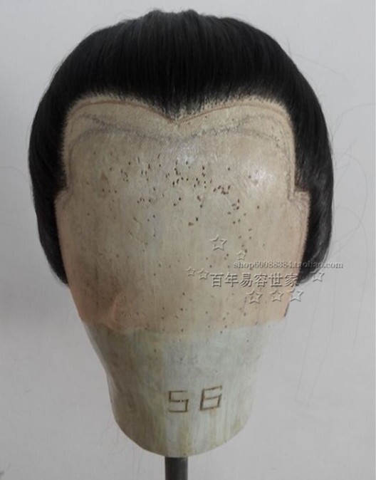 男士古装道士头套定做古装假发化妆假发影视假发前粘纱毛发制品