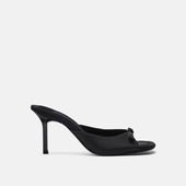 细跟一字拖蝴蝶结拖鞋 ZABA 高跟鞋 黑色简约凉鞋 TANA 2025欧美夏季