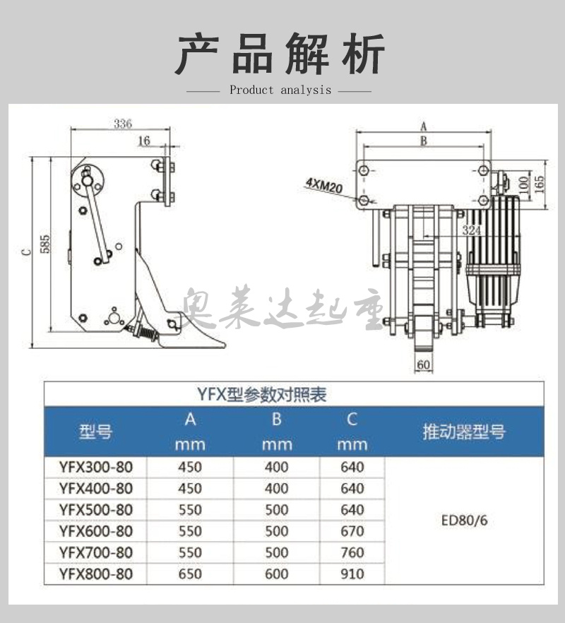 龍門吊防風(fēng)鐵楔 起重機(jī)卸船機(jī)夾軌器防爬器天車YFX一800/80