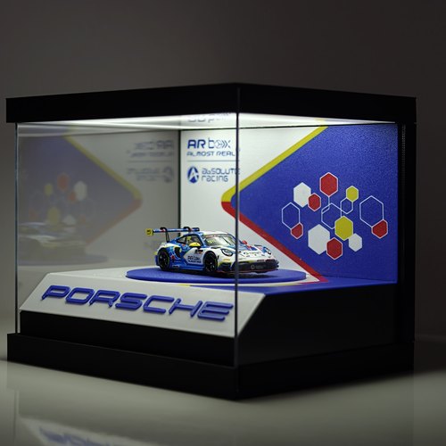 Arboxx雪邦1比64保时捷车模旋转展示盒透明亚克力桌面摆件带灯