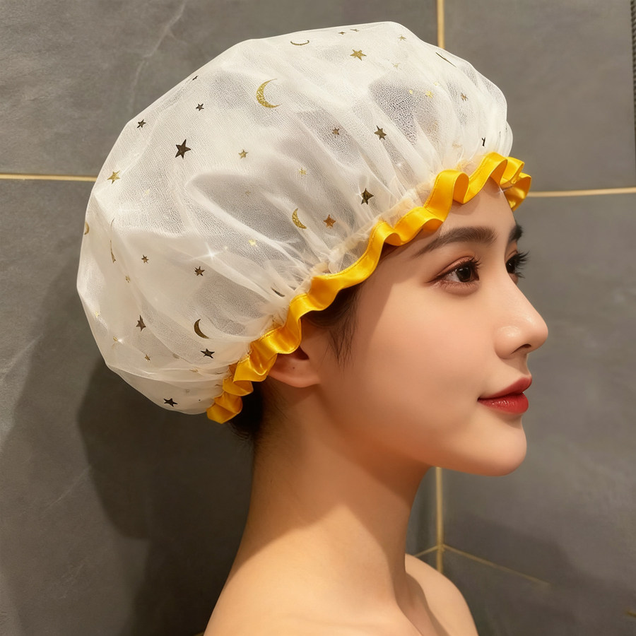 可绮蕾丝加厚防水防尘沐浴帽